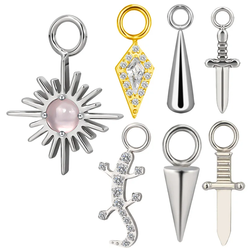 10 Stück Ohrringe Anhänger ASTM F136 Titan OHR PIERC mit O-Ring für Ohrring Ohr Lippe Helix Ohrstecker Zunge Labret Piercing Schmuck
