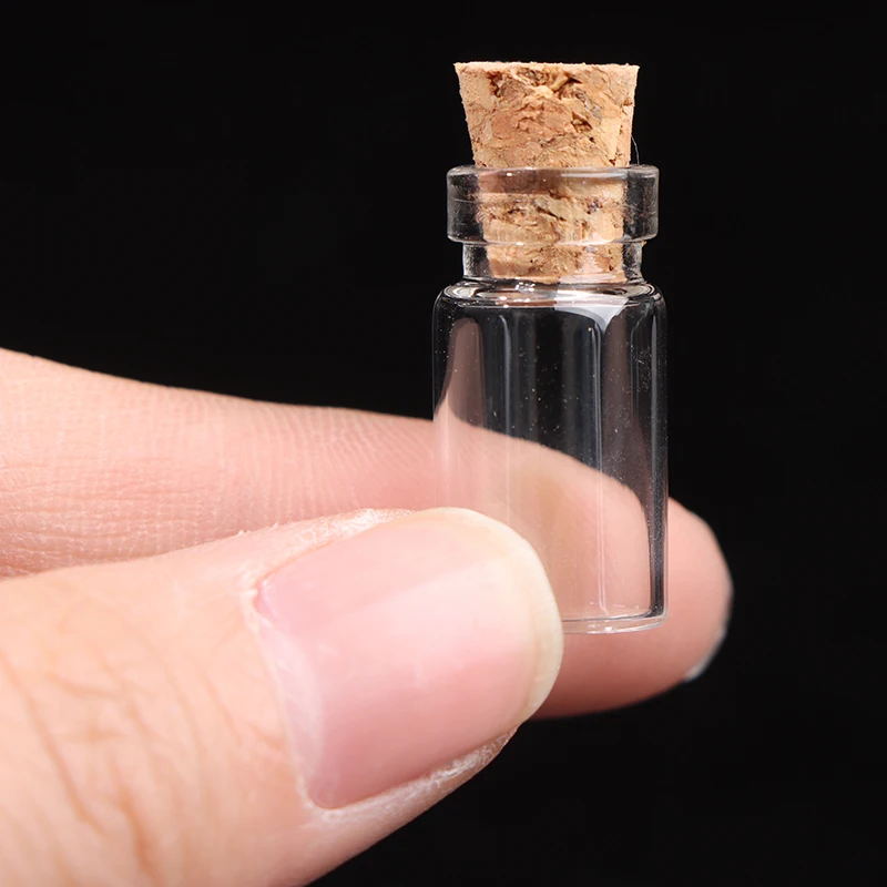 10Pcs Transparent Glass Bottles Mini Potion Bottle Cork Glass Vials Wedding DIY Mini Drift Bottle Wishing Bottle Perfume Bottle