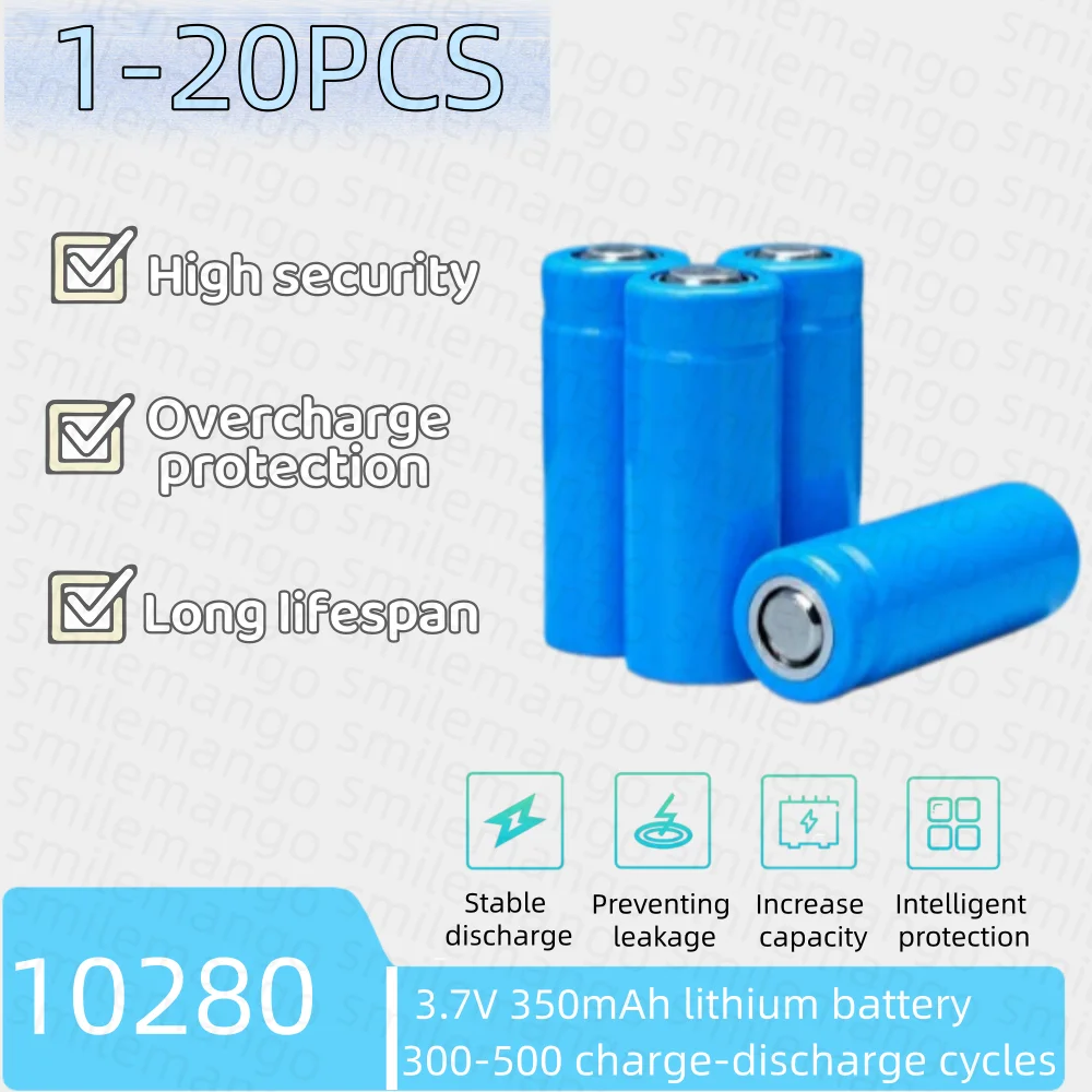 10280 Lithium Battery 180/200/260mAh High Rate Rechargeable for Flashlight, Toothbrush, Remote Control