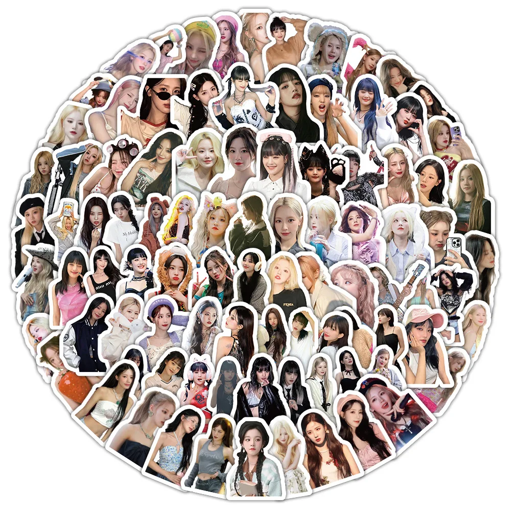 100 قطعة مجموعة KPOP الجديدة مجموعة ملصقات Gidle مجموعة المشجعين الكتابة على الجدران للمجلات حقائب مستحضرات التجميل جراب هاتف ، هدية ، هدية العيد #1