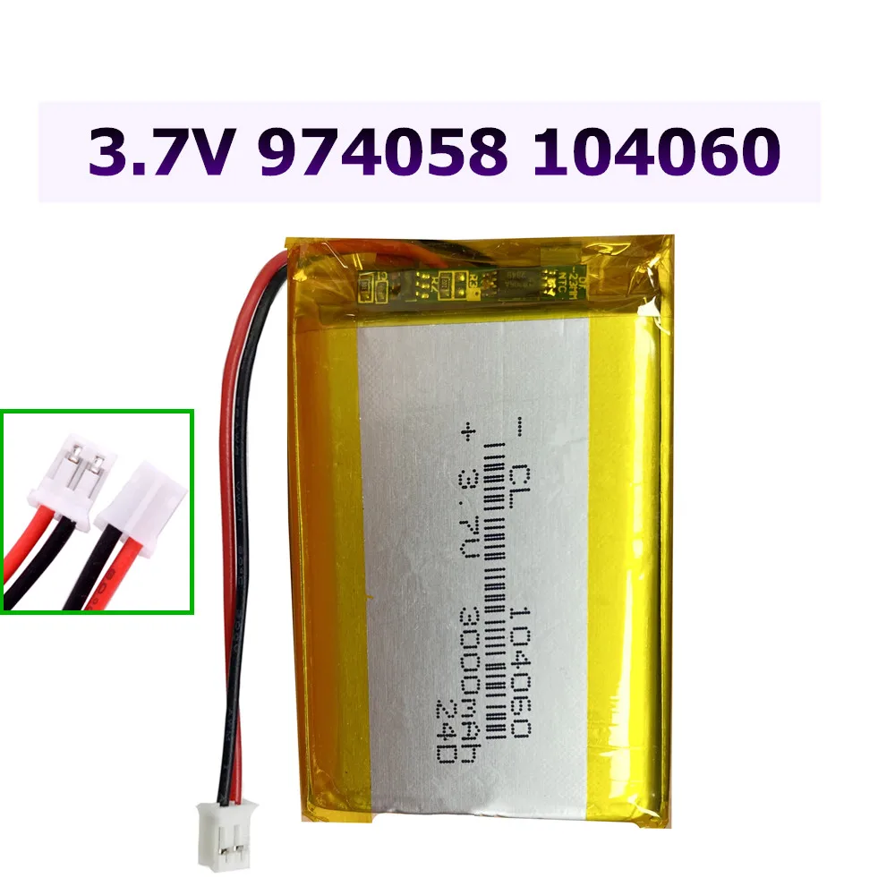 974058 104060   3000mAh Lipo Cell 3.7V แบตเตอรี่ลิเธียมโพลิเมอร์ PH2.0 2P สําหรับนวด GPS Navigator Aeromodelling ชาร์จ