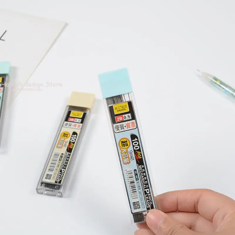 100Pcs/Box Cute Bear Mechanical Pencil 0.5mm 0.7mm Graphite Lead 2b Mechanical Pencil Refill Plastic Automatic Pencil Lead