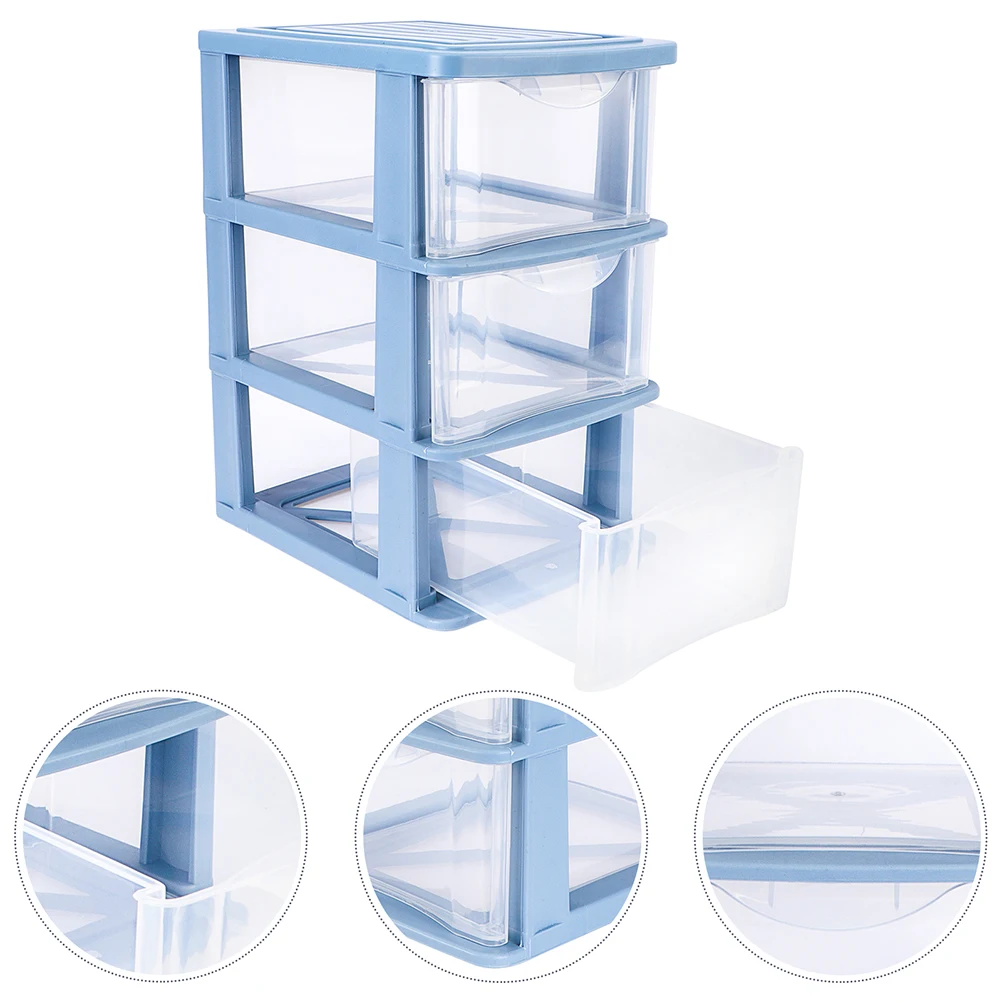 

2pcs Drawer Type Desktop 3-Layer Storage Box For Cosmetics Makeup Desktop Storage Boxes Large Capacity Closet Pants Organizer