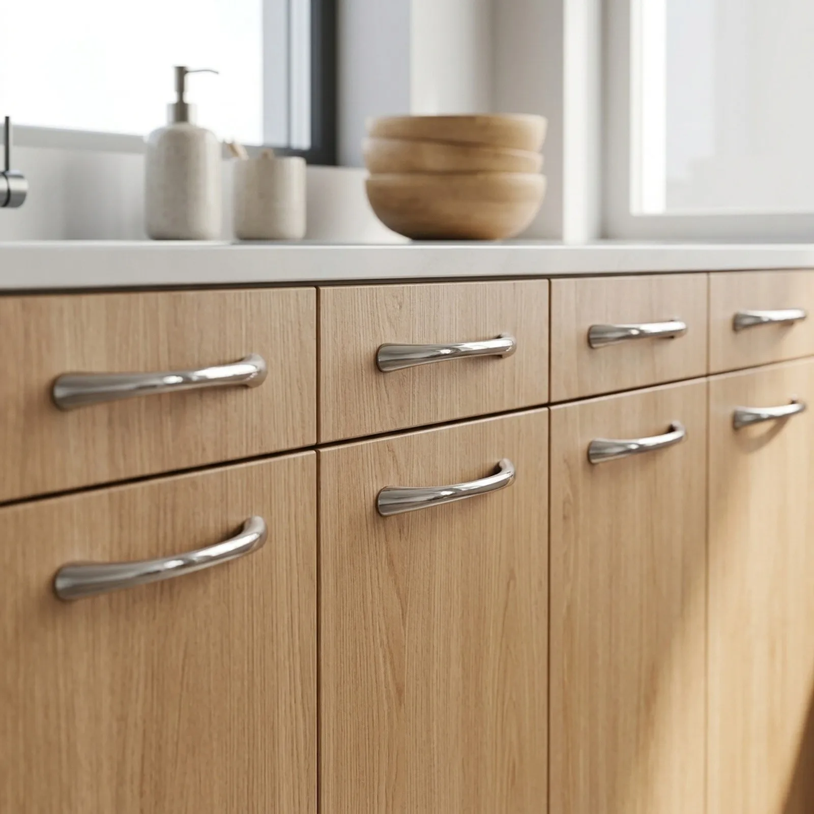 Pack of 10 Zinc Alloy Curved Cabinet Door Handles for Drawers Featuring Wear Resistant Electroplating and Clear Thread Design