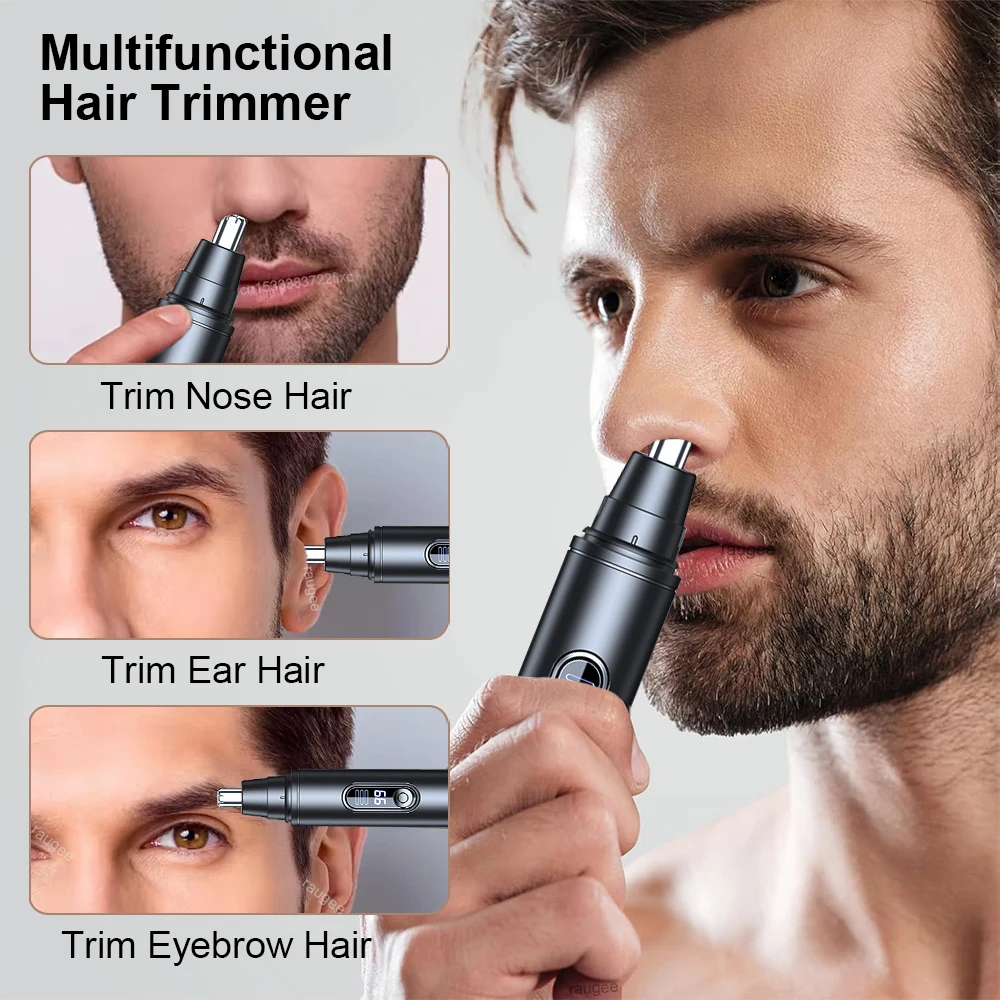 Nose Hair Trimmer for Men USB Rechargeable for Nose Eyebrow Ear Hair Remover Portable Mini Painless Electric Nose Hair Clipper image 2