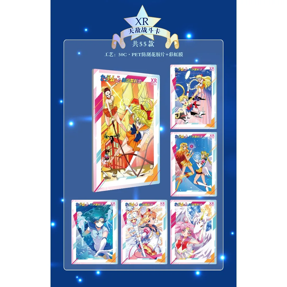 Genuine Sailor Moon Collection Cards Pack Booster Box Anime Character Tsukino Usagi Magic Transformation Card Kid Birthday Gifts
