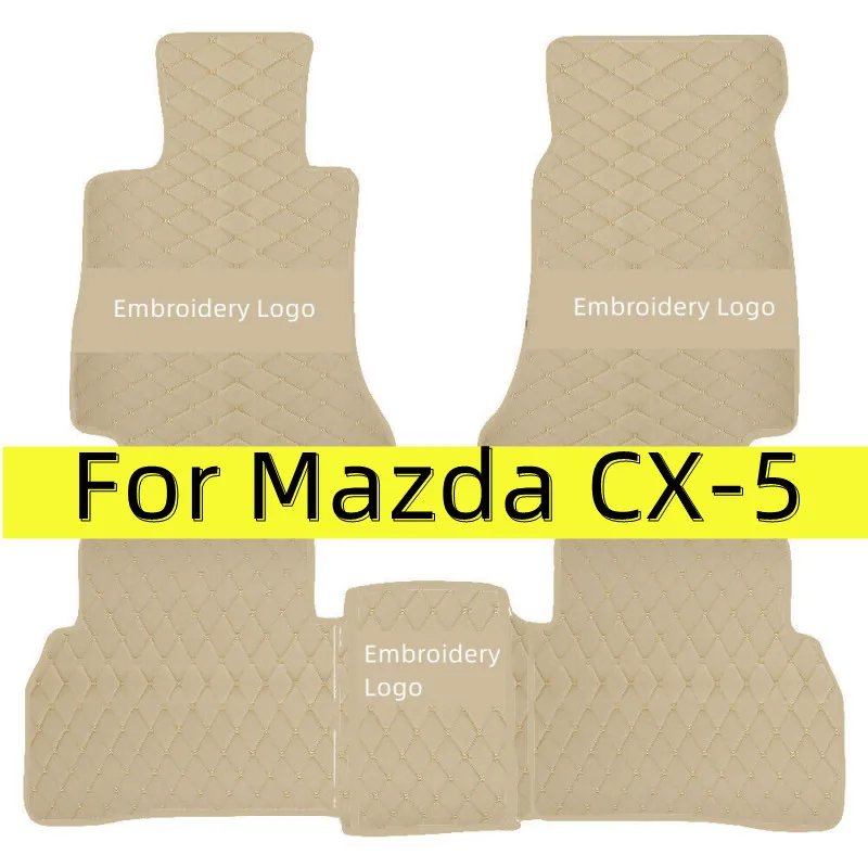 Car Floor Mats For Mazda CX-5 CX5 KF 2017~2023 Leather Luxury Mat Rugs Carpet Full Set Auto Interior Parts Car Accessories 2018