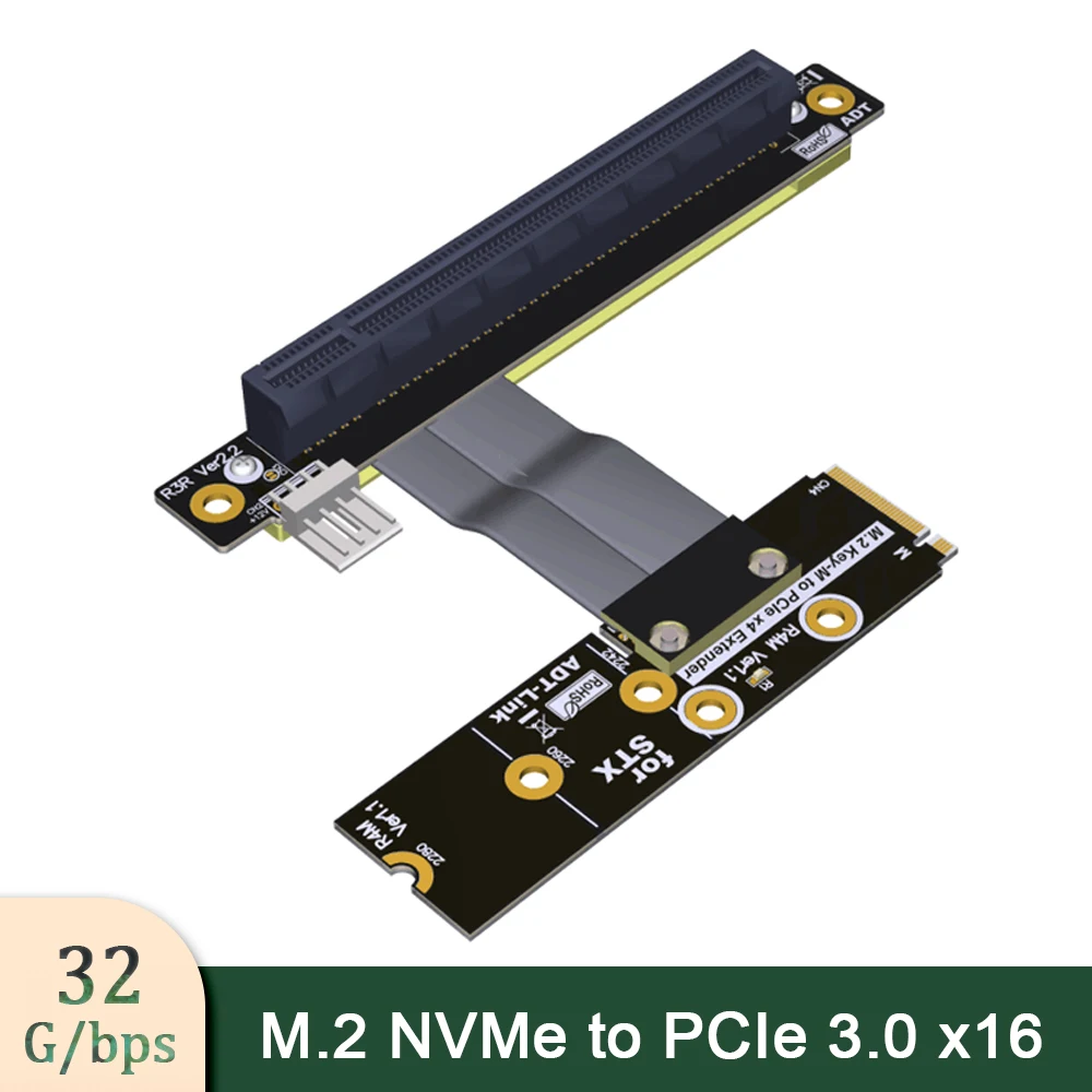 

M.2 NVMe к PCI express x16 PCIe удлинитель адаптер Перемычка Удлинительный кабель PCI-e 16x Райзер для STX GPU видеокарт