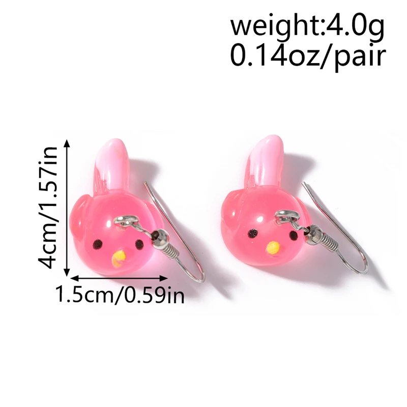 5 Paar/Set Cartoon-Tier-Ohrhänger für Frauen Bunte Harz-Vogel-Ohrhänger Mädchen Party Festival Schmuck Geschenke – Detail 4
