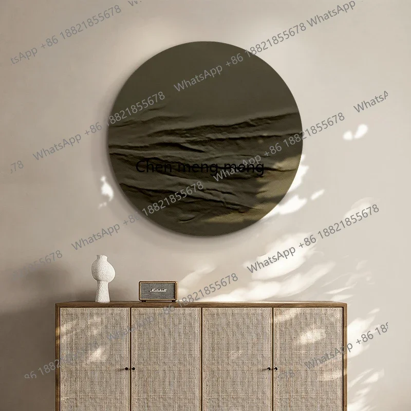 A74Entrance decorative painting round 3d three-dimensional relief texture hanging painting minimalist living room wall painting