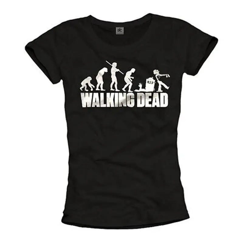 تي شيرت نسائي أسود ZOMBIE EVOLUTION Daryl Dixon Walking Dead Women Top Girls