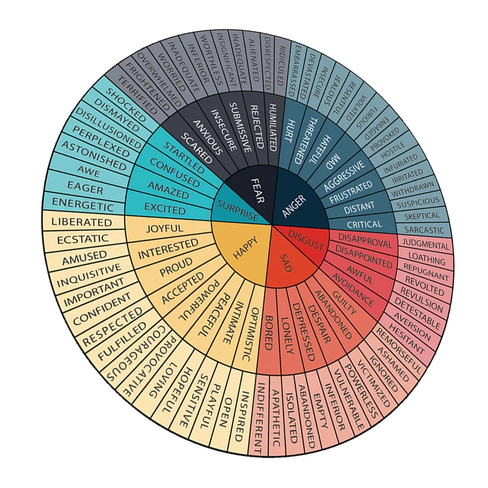 Emotion Wheel Sticker Feelings Decal for Computer Phone Case Window