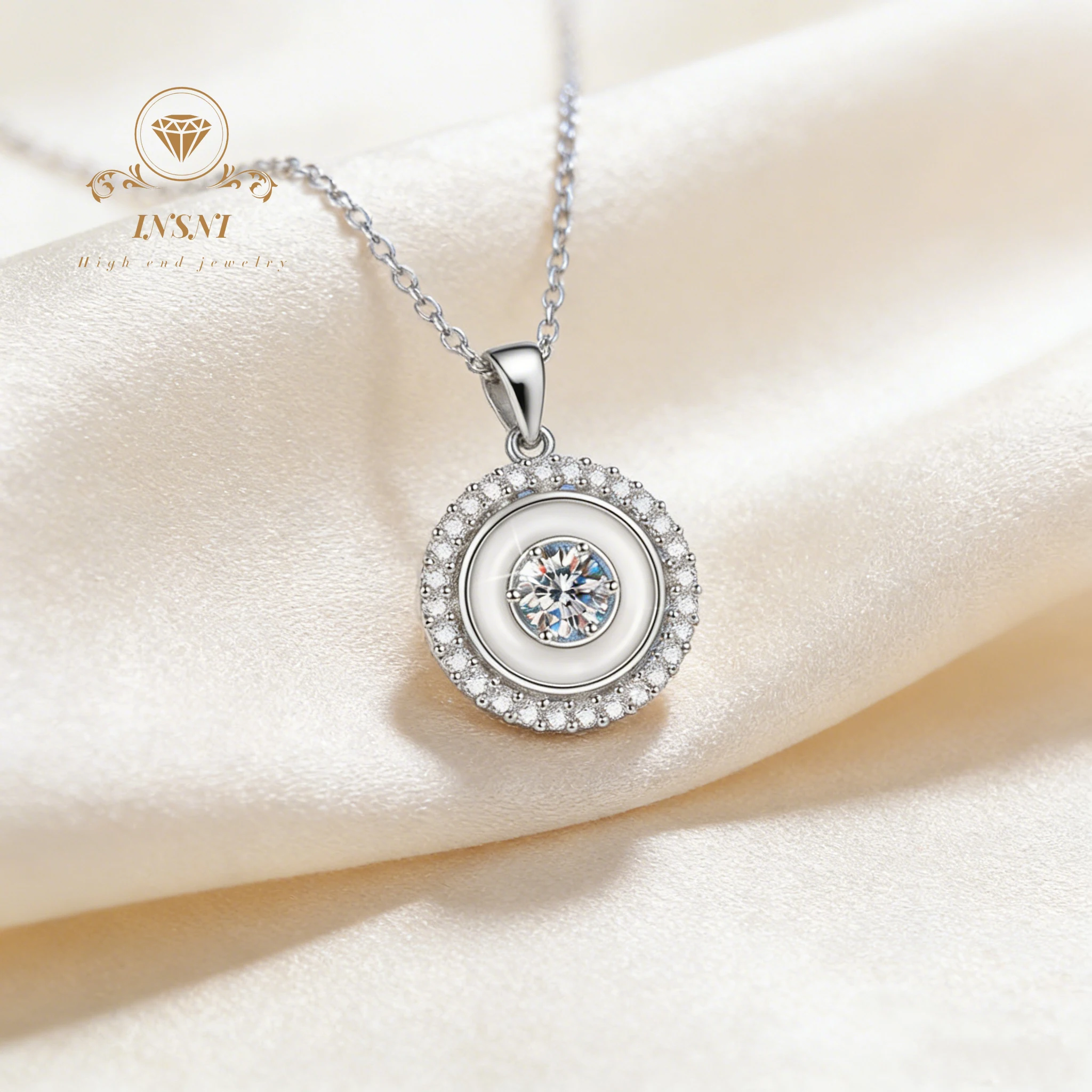 

Серьги из серебра S925 с муассанитом 0.5 карата цвета D, роскошные, геометрические, с двойным кругом и инкрустацией натуральным белым абалоном, сертифицированный подарок