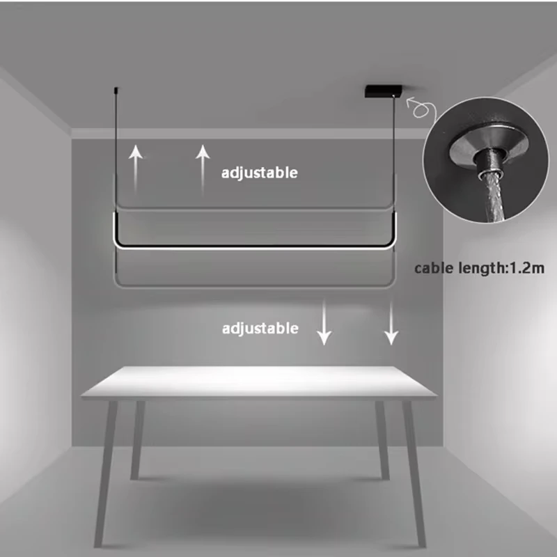 Imagem -05 - Moderno Minimalista Led Teto Lustre Mesa Regulável Sala de Jantar Cozinha Lâmpadas Pendant Home Decor Luminária