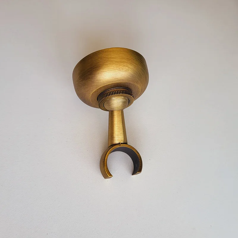 Solid Brass Made Antique Brass Wall Mounted Hand Shower Holder Hook Pedestal Bracket In Wall Shower Accessories Bathroom Fitting