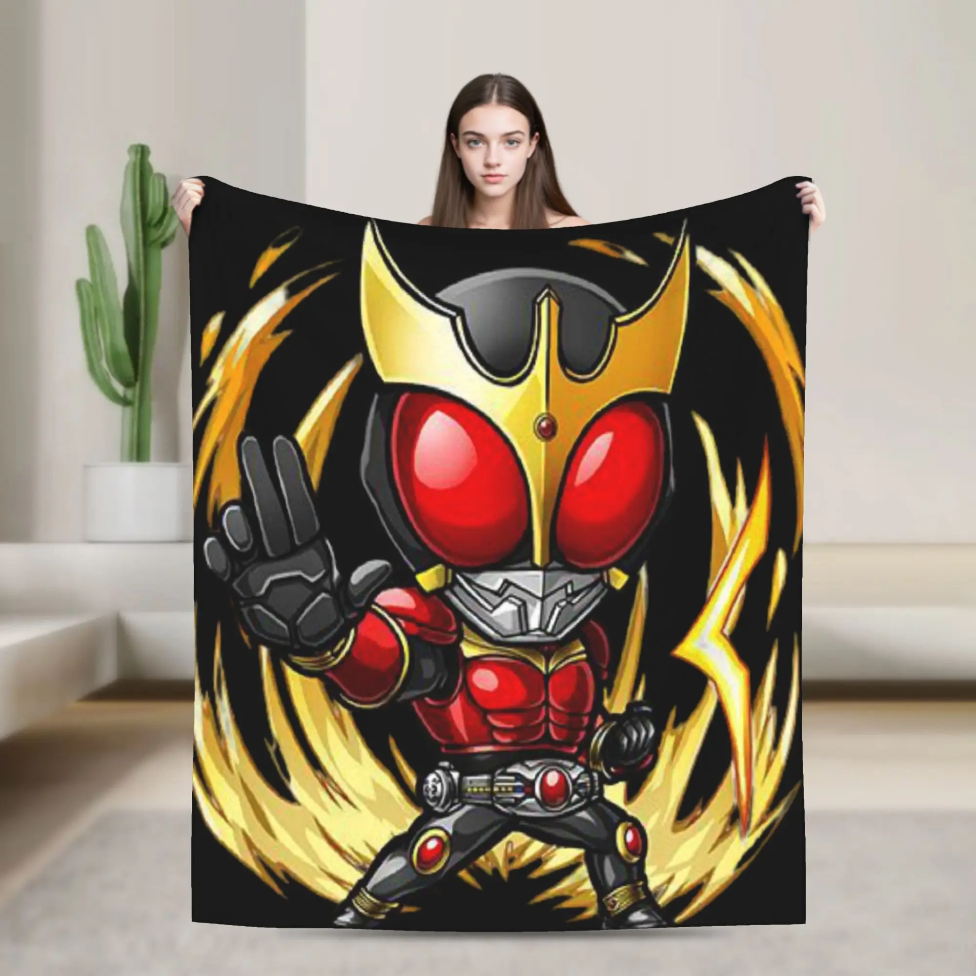 Kamen Rider Cartoon Blanket  Camping Flannel Throw Blanket For Home Decor Soft Custom Quality Bedspread Gift Idea