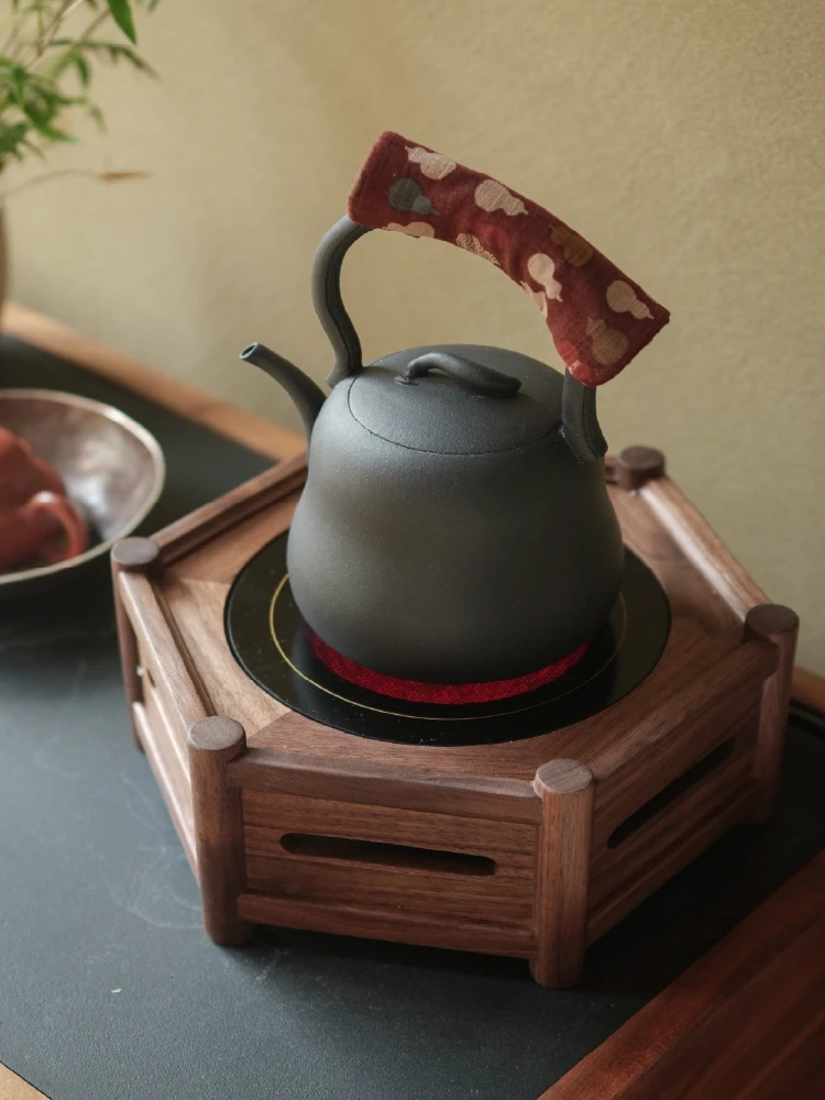 New Chinese Black Walnut Electric Pot Boiling Teapot Boiling Water Furnace Glass Pot