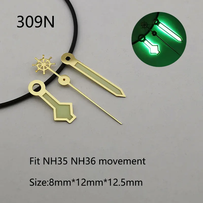 시계 손 NH35 핸드 그린 슈퍼 루미너스 핏 NH35 NH36 무브먼트 시계 액세서리 부품
