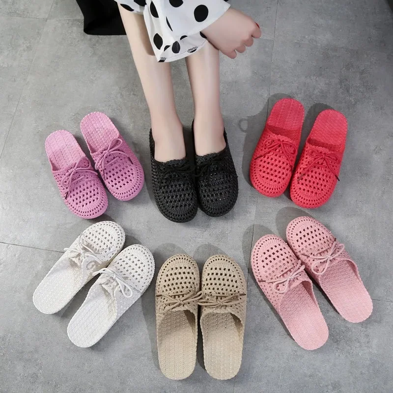 beach casual sandals and slippers female hollow hole shoes home indoor and outdoor drag lazy fashion student drag 2023