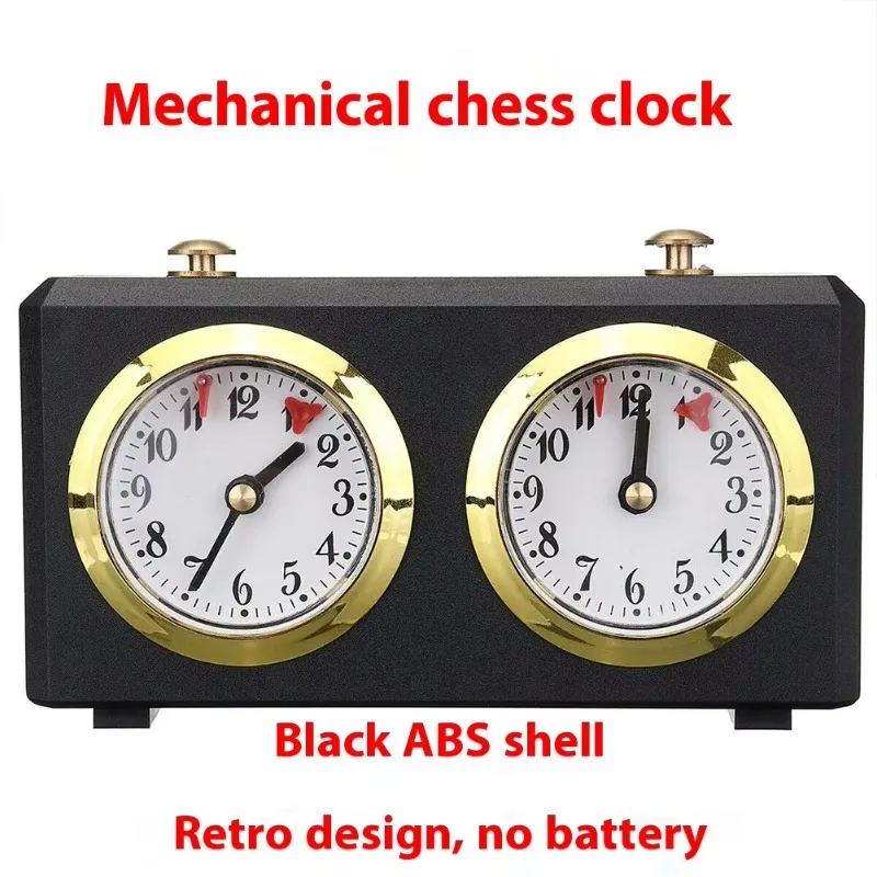 Retro Mechanical Chess Clock ABS Plastic Chinese Go Clock for Kids and Adults No Battery Required for Playing
