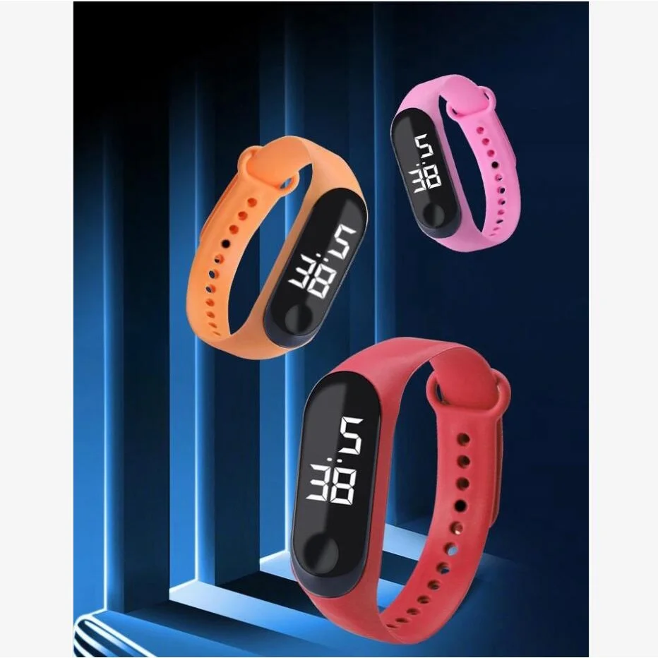 Relojes deportivos digitales LED para hombre, luz blanca, pantalla Digital electrónica, reloj de estilo Retro, relojes para hombres y niños, reloj deportivo electrónico