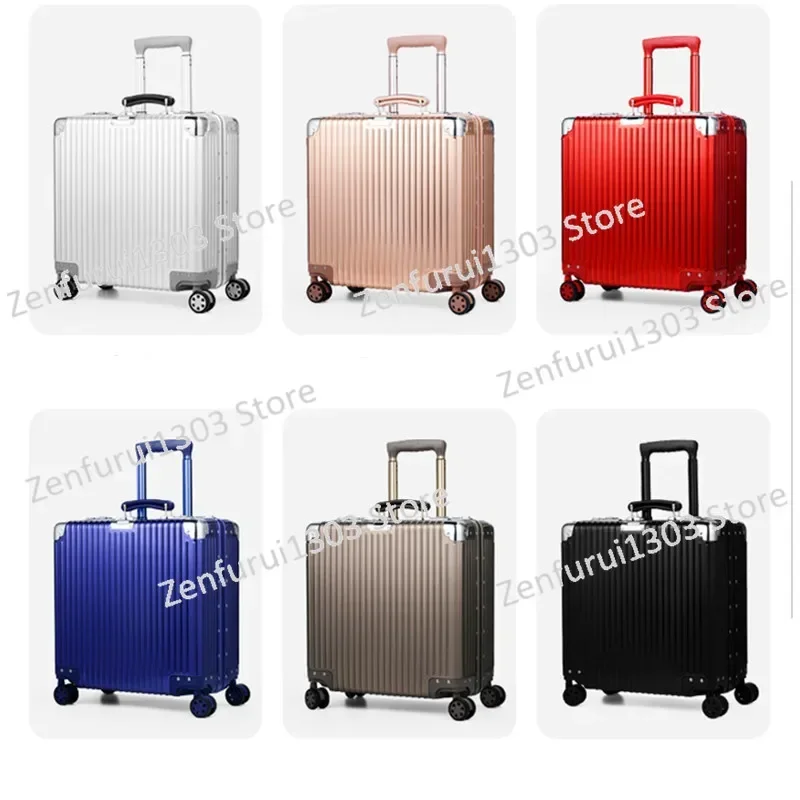 

18-inch computer all-aluminum magnesium alloy boarding case, male and female students small trolley case, all-metal suitcase