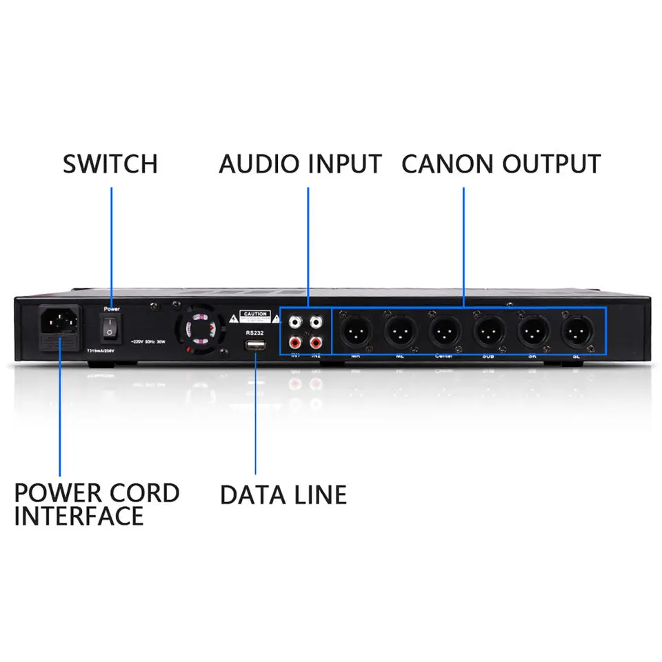 OEM Professional X5 Digital Audio Processor KTV Pre-effector per Stage Performance Home Party Wedding Karaoke