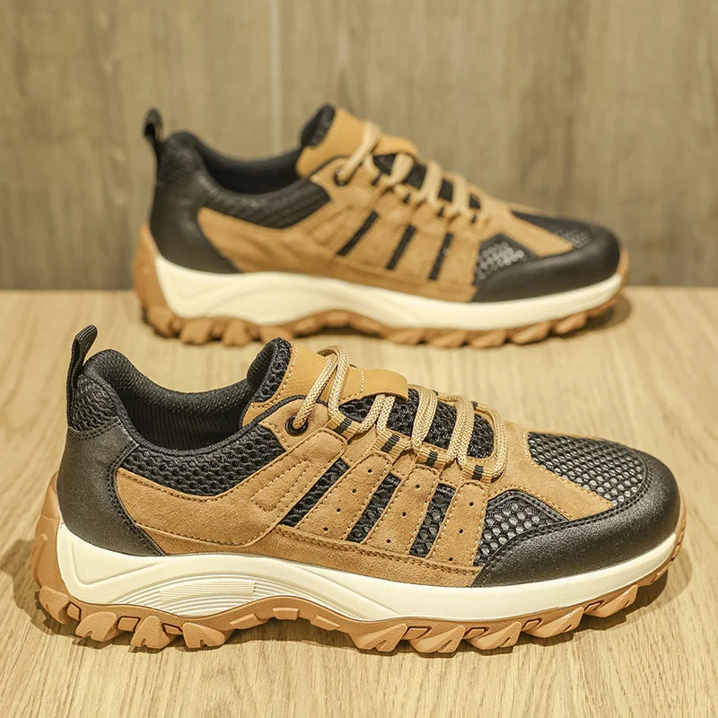

Summer Breathable Comfortable High-Quality Patent Outdoor Breathable Mesh Hiking Shoes for Men39-44Lightweight Men's