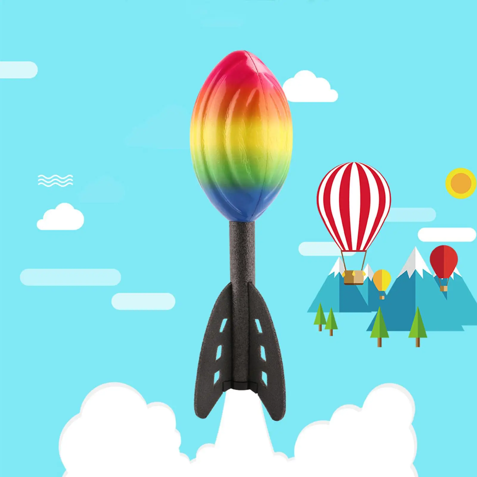 Soft Rainbow Foam Spiral Rocket Football Hand Throwing Toy Outdoor Long Distance Darts Toy Integrative Fun Throwing Game