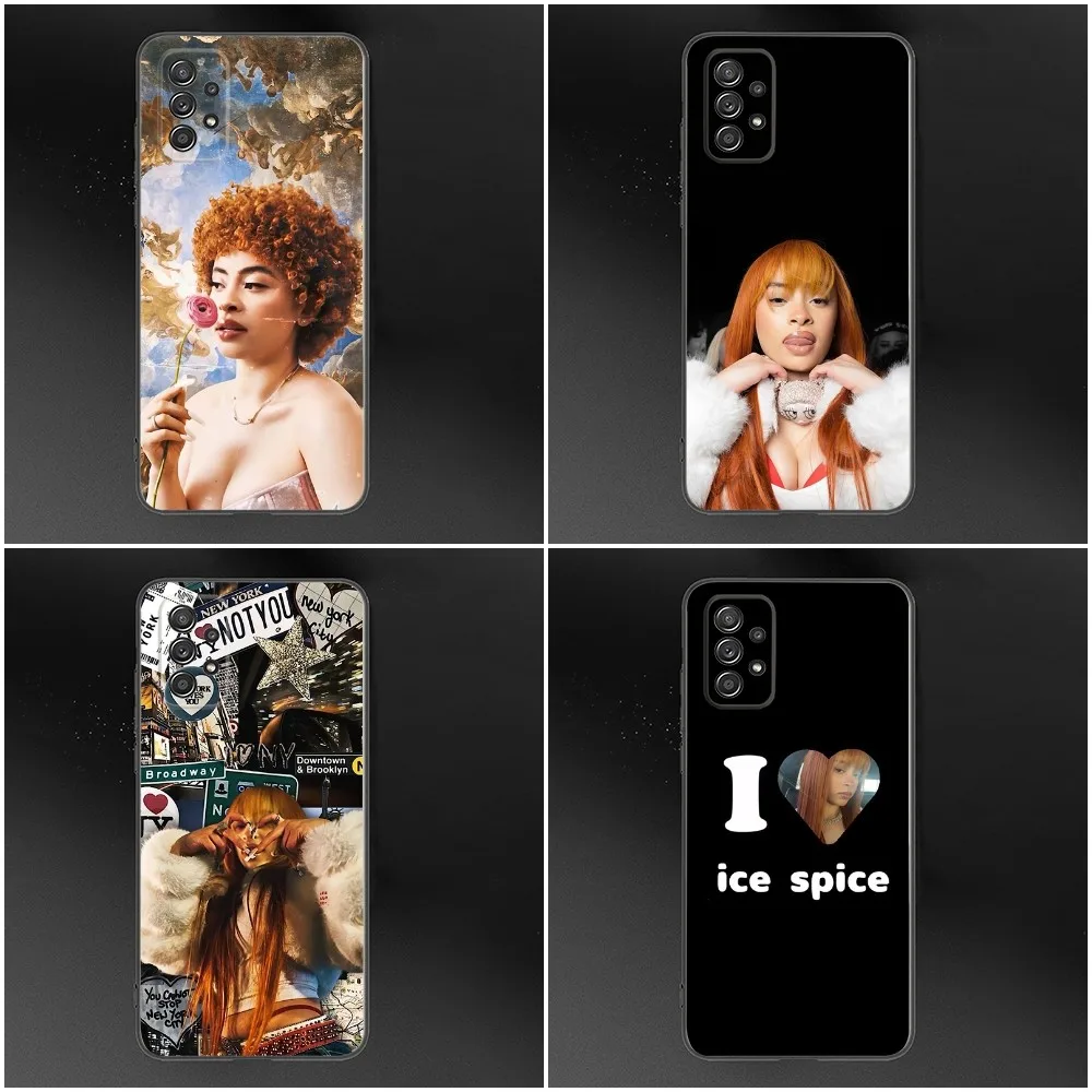 Ice Spice Rapper Phone Case For Samsung S24,S23,S22,S21,S20,S10,S10E,S9 Plus FE Note 20 Ultra 10,9 Plus Black Cover Shell