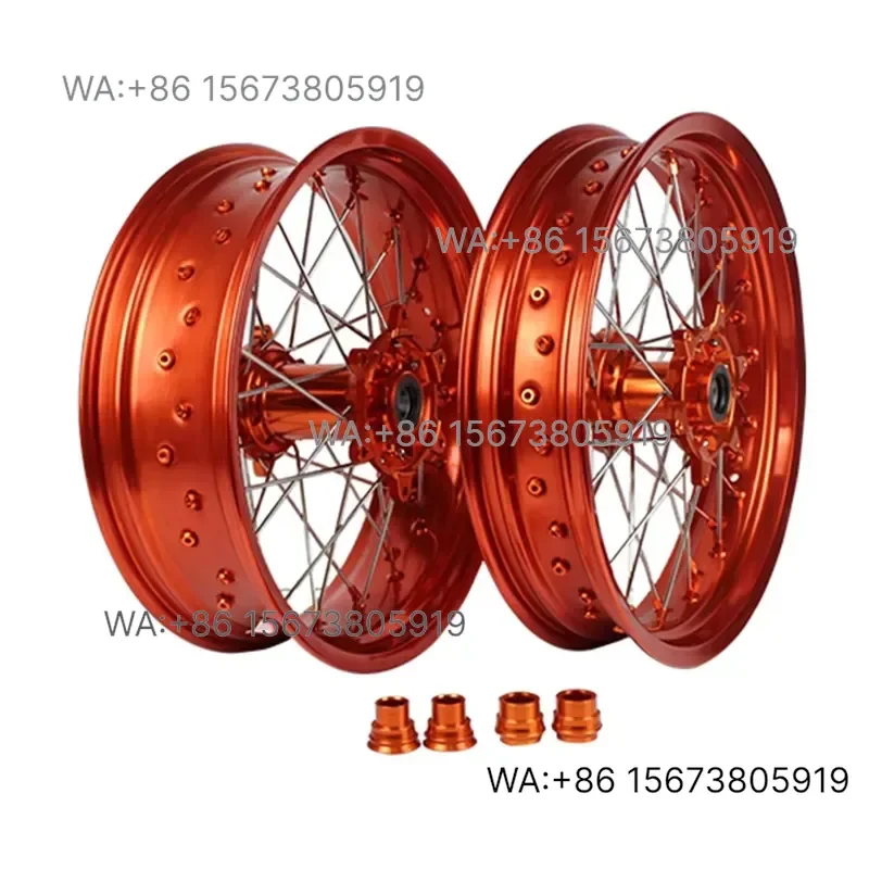 For  Wmwmnu 17 Inch Supermoto Dirt Bike Wheel Parts  EXC 125cc 200cc 250cc Motorcycle Wheels Rim Spokes Hub Assembly MOQ 1