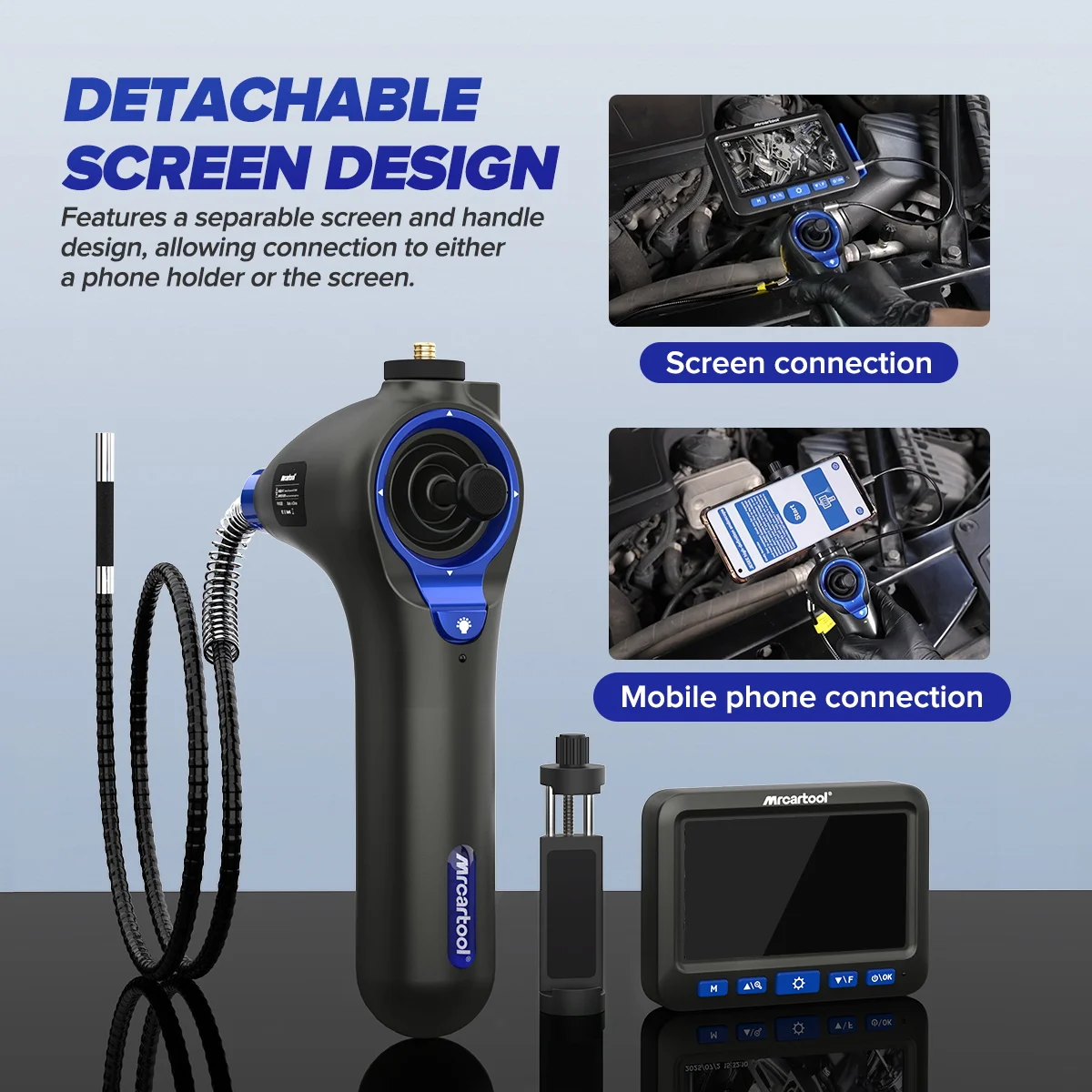 MRCARTOOL N180 Endoskopkamera 360° °   Vierwege-Artikulation, IP67, wasserdichte LED-Beleuchtung, industrielles Rohr-Endoskop