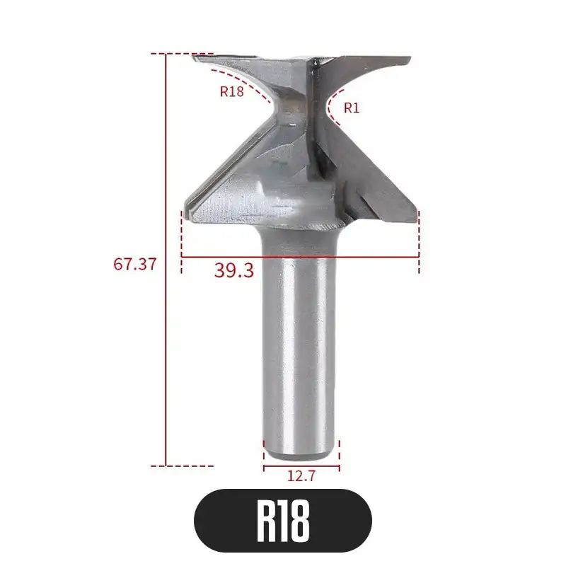 1/2 inch Shank 12mm Shank Arc Bending Integrated Knife Forming Knife R18 R30 Router Bits For Woodworking Milling Cutter