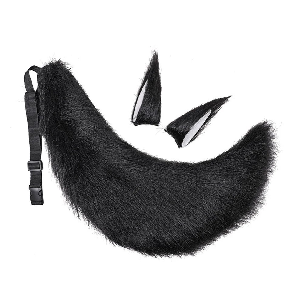 Neues Damen-Stirnband mit Kamel-, Schwarzen-, Tier-, Fuchs- und Plüschohren, Plüschschwanz, Cosplay, Lolita, Niedliche Tropfen-Haarspange, Schwanz-Requisiten, Accessoires – Detail 2