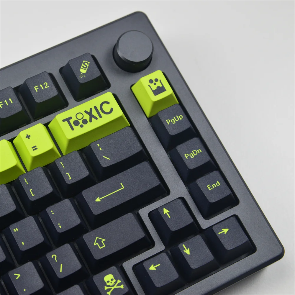 Схема флуоресцентного зеленого цвета GMK Toxic, пятисторонняя сублимационная колпачок из ПБТ, оригинальная высота, 129 клавиш