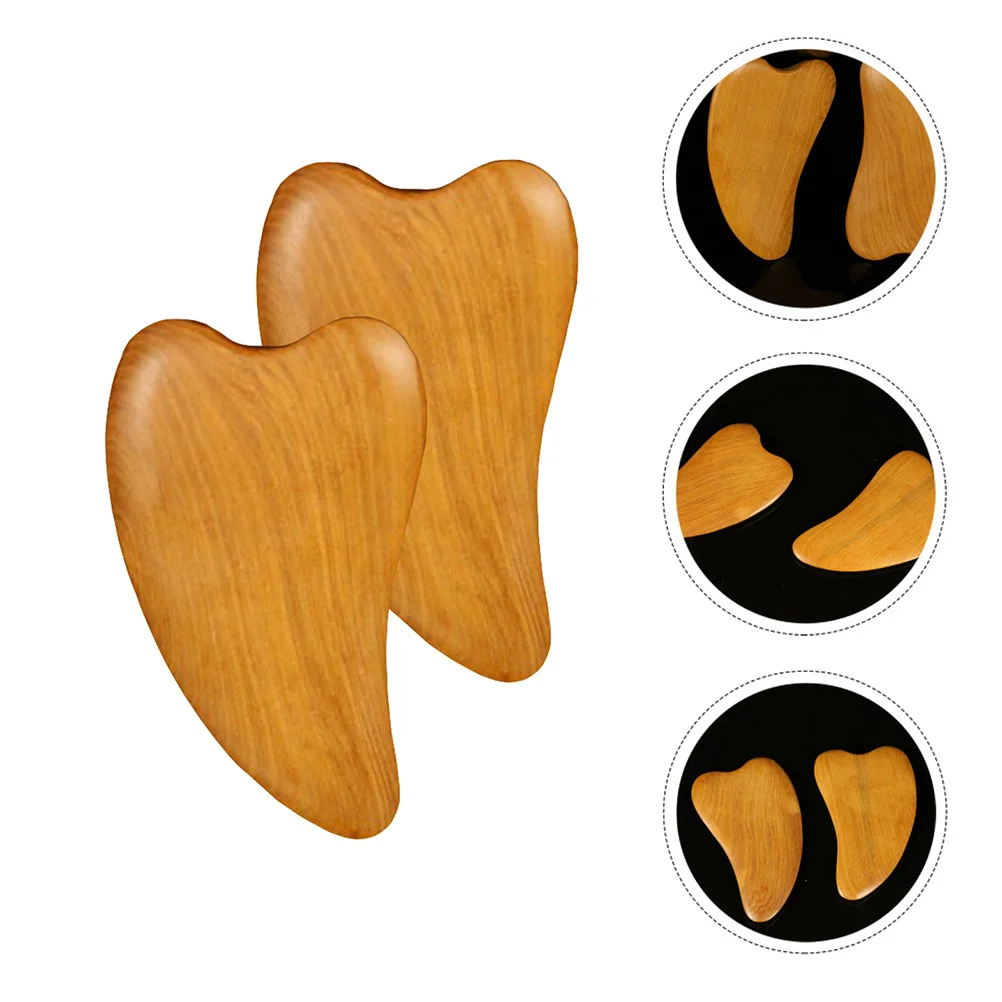 

2Pcs Wooden Facial Scraping Board Massage Tool Natural Gua Sha Scraper Muscle Relief Therapy for Wrinkles Fine Lines