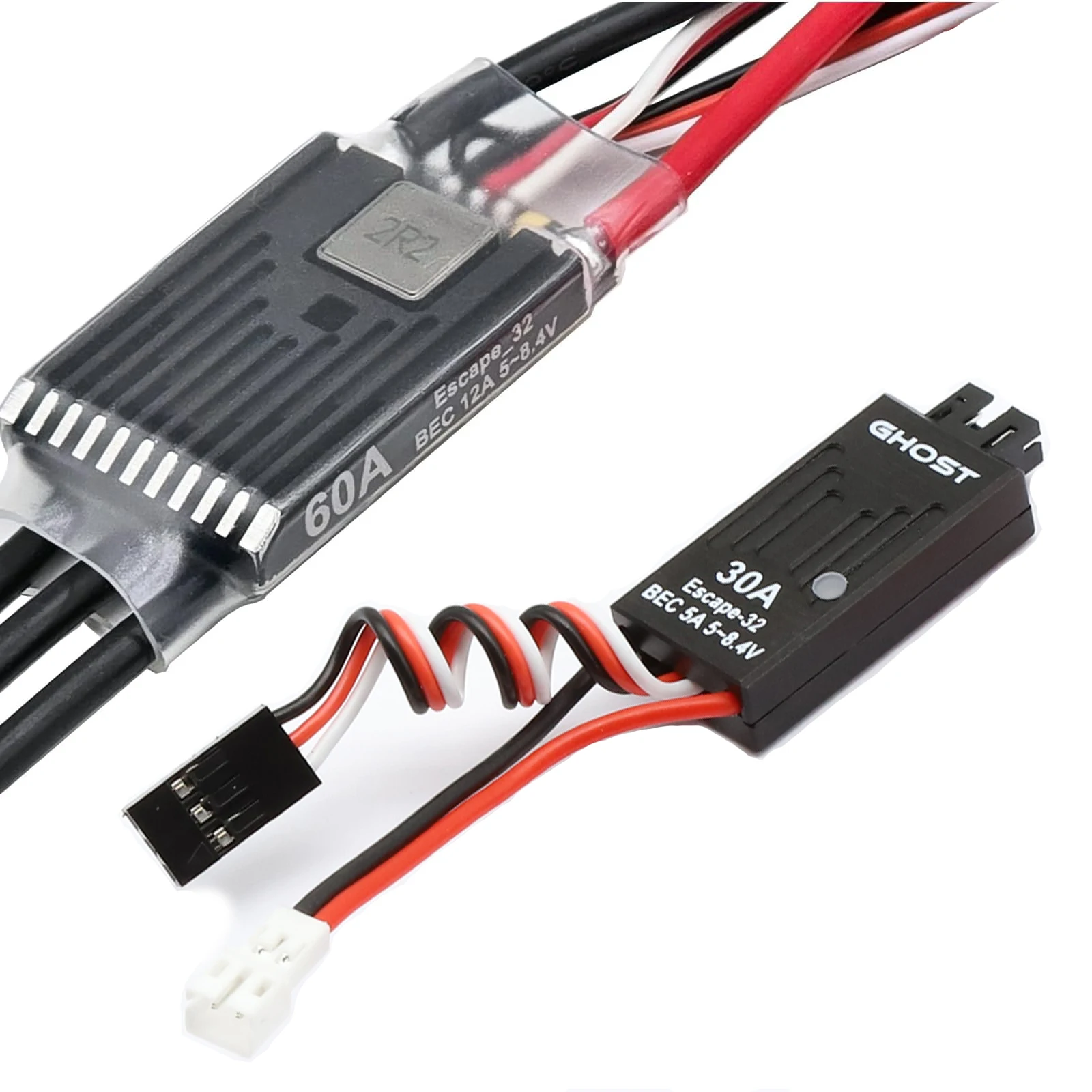Ghost Brushless ESC 60A ESC with 12A Adjustable BEC 8.4V for 1/10 RC Crawler Axial SCX10 TRX-4 with ESCape32 WiFi-Link view 5