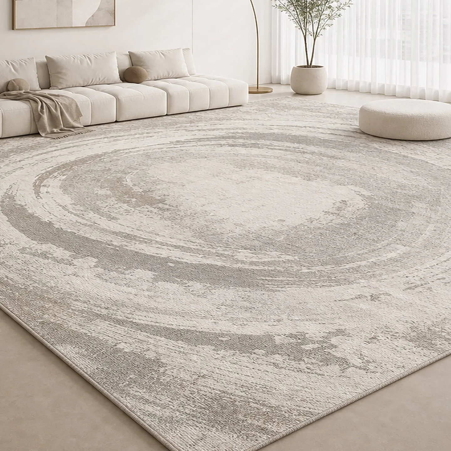Living Room Carpet Grey Light Luxury Advanced Large Area Rug Dirty Resistant Non-slip Washable Rugs Decorate Bedroom Floor Mats