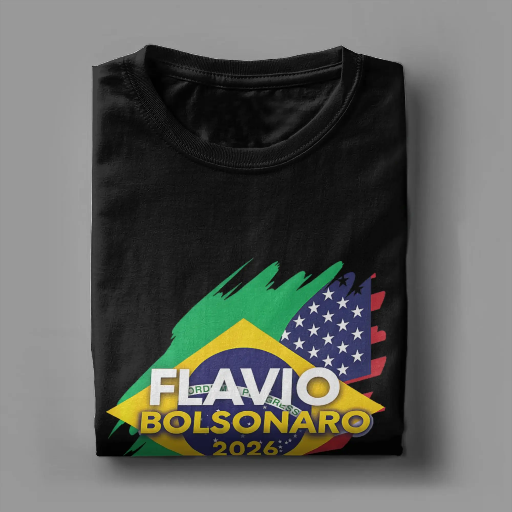 Übergroßes T-Shirt Deus Patria Família Flavio Bolsonaro Presidente 2026 T-Shirts T-Shirt für Herren Sommer Kurzarm-T-Shirts – Detail 4