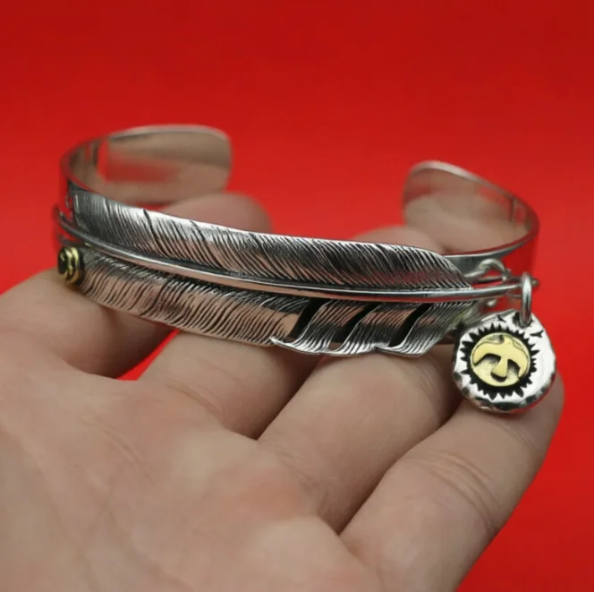 

Mao Ying Brand Open Bracelet, Sterling Silver Bracelet, Trendy Male Personality, Retro Business OL Fashion Jewelry