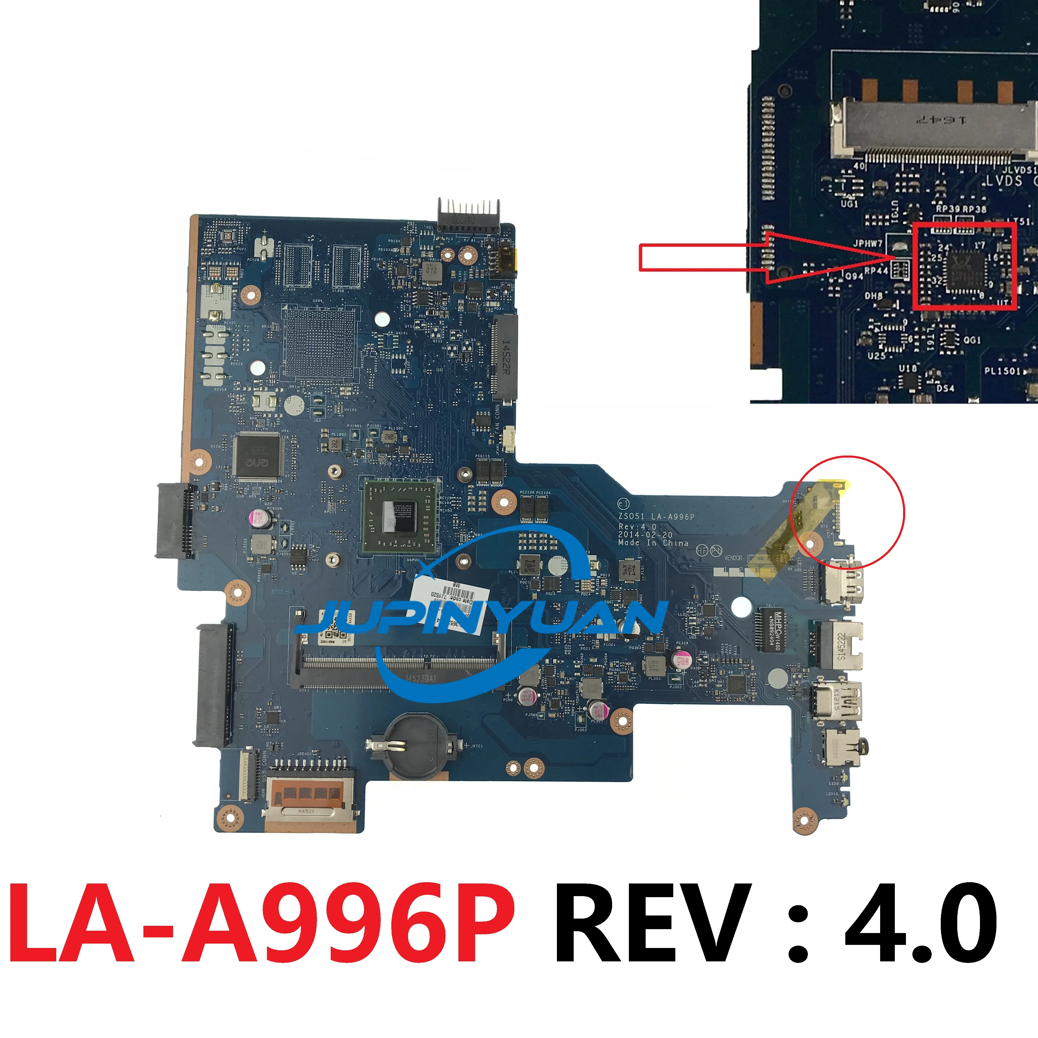 Notebook For HP 15-G 15-R Laptop Motherboard ZSO51 LA-A996P REV : 4.0 With AMD E1-6010 CPU Mainboard DDR3