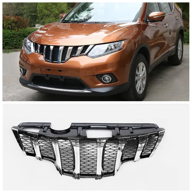 

Fits For Nissan X-Trail XTrail Rogue 2014 2015 2016 High Quality ABS Mesh Grille Trim Racing Grills