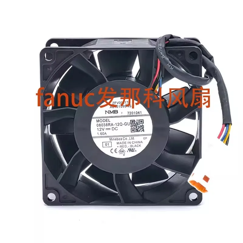 New Cooling Fan for NMB 08038RA-12Q-GU 8038 1.60A 12V 4-wire Temperature Control Large Air Volume Cooling Fan 80 * 80 * 38MM