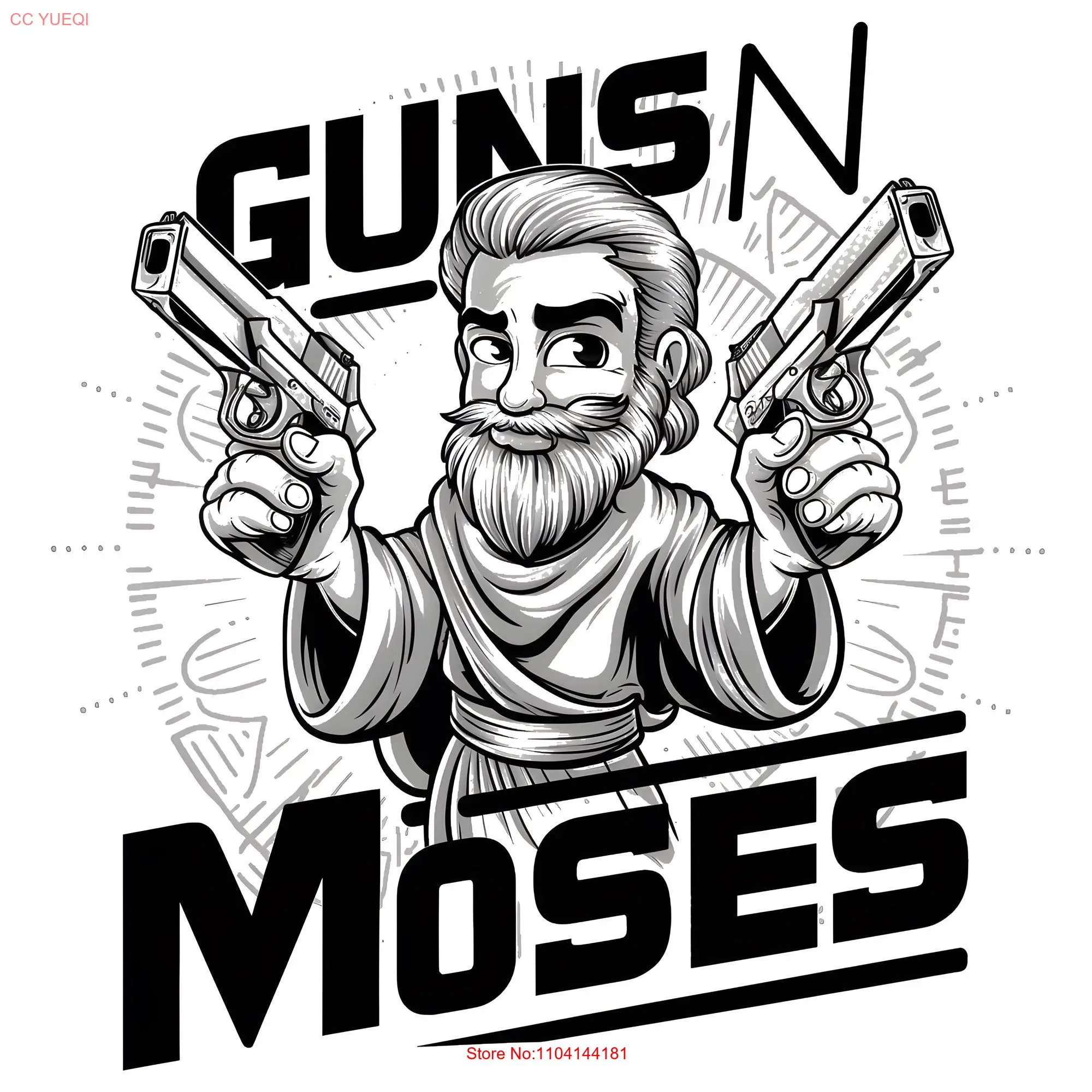 Funny Jewish T Shirt Guns N Moses Passover long or short sleeves