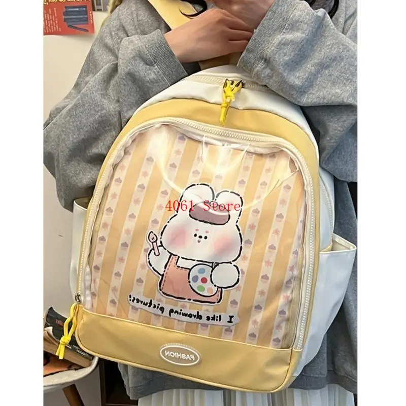 حقيبة ظهر Ita حقيبة ظهر لطيفة للطلاب حقيبة ظهر مدرسية على الطراز الياباني حقيبة ظهر ذات سعة كبيرة لعرض الدبوس