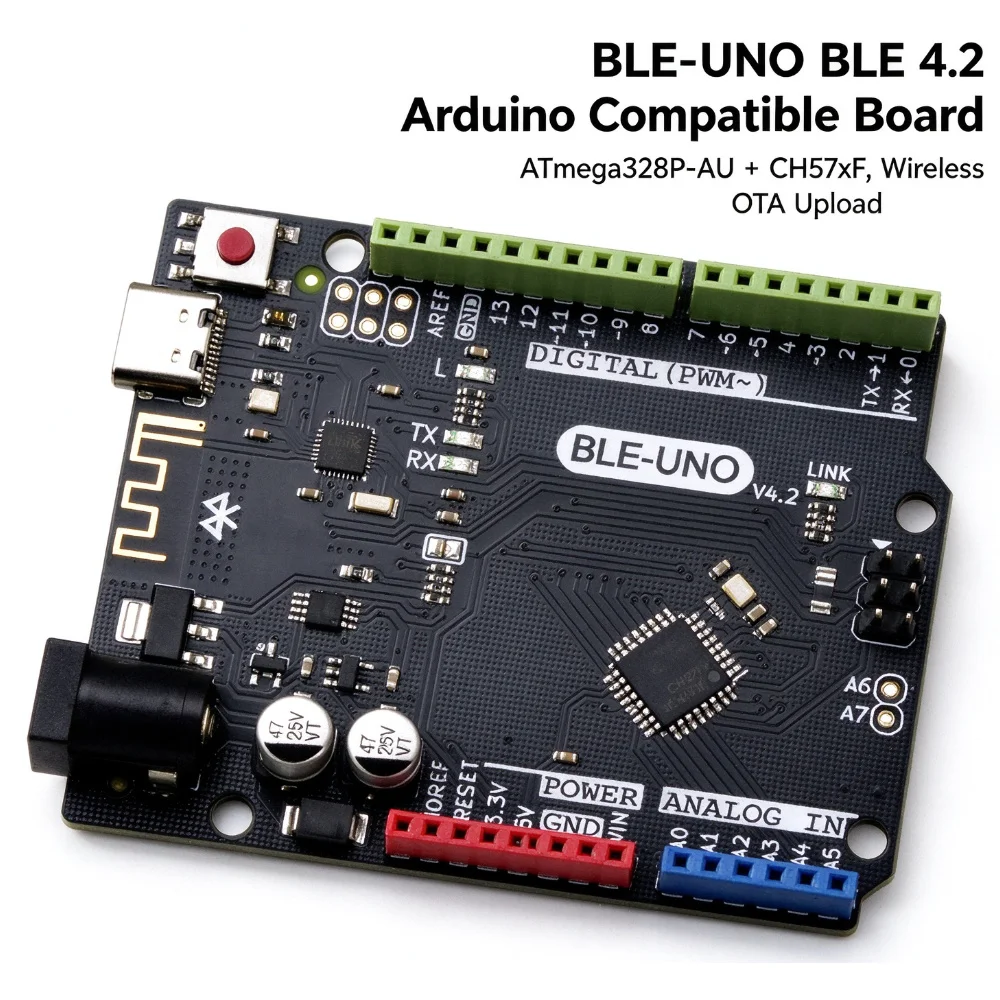 BLE-UNO BLE4.2 Arduino Board, ATmega328P Bluetooth UNO with CH57XF Chip, Wireless OTA Arduino BLE Board, Low Energy Bluetooth