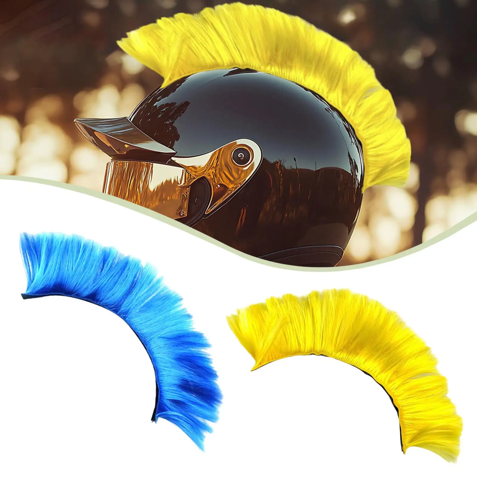 

Synthetic Motorcycle Helmet Wig Lightweight Cockscomb Hairpiece for Helmet Accessories and Halloween Cosplay