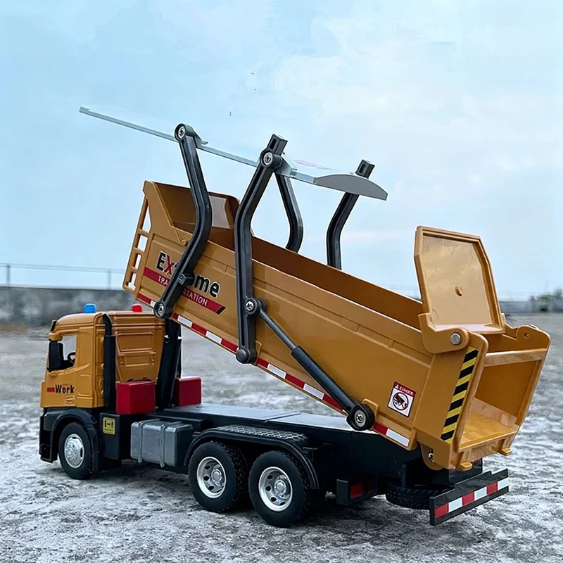

1/24 городский тяжелый электрический самосвал, модель самосвала, металлический шлаг, угольная шахтная транспортная машина, модель автомобиля, звук и свет, детская игрушка в подарок