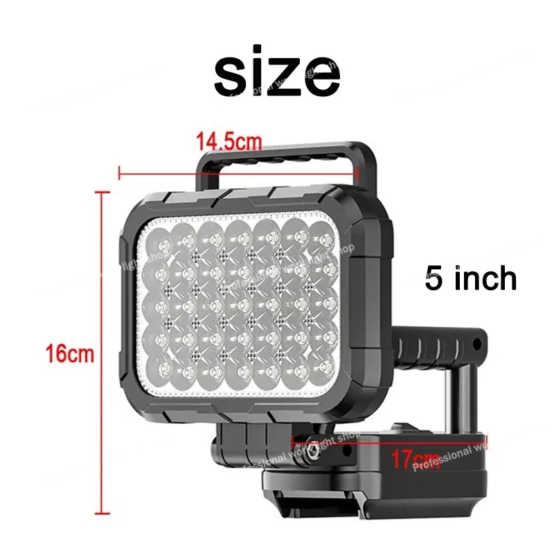 5 Inch Portable LED Work Light for Makita 18V Battery, Dual USB Ports, 2 Modes for Camping Repair Emergency