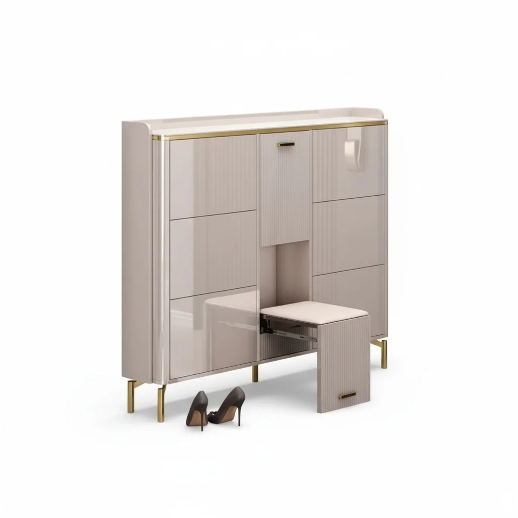 

Закрытая обувница, МДФ, сосновое дерево, бархат, узкий шкаф для обуви, регулируемая полка, скрытый табурет, современная мебель для прихожей